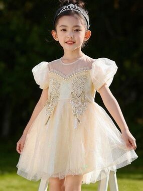 Calla Collection | Dresses | Ivory Jeweled Girls Long Dress | Poshmark